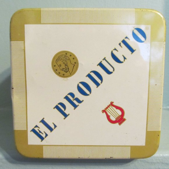 Vtg El Producto Blunt Cigar Tin 2 for 25 Cents Cigar Tobacco Tin w Lid - Empty - Picture 9 of 16